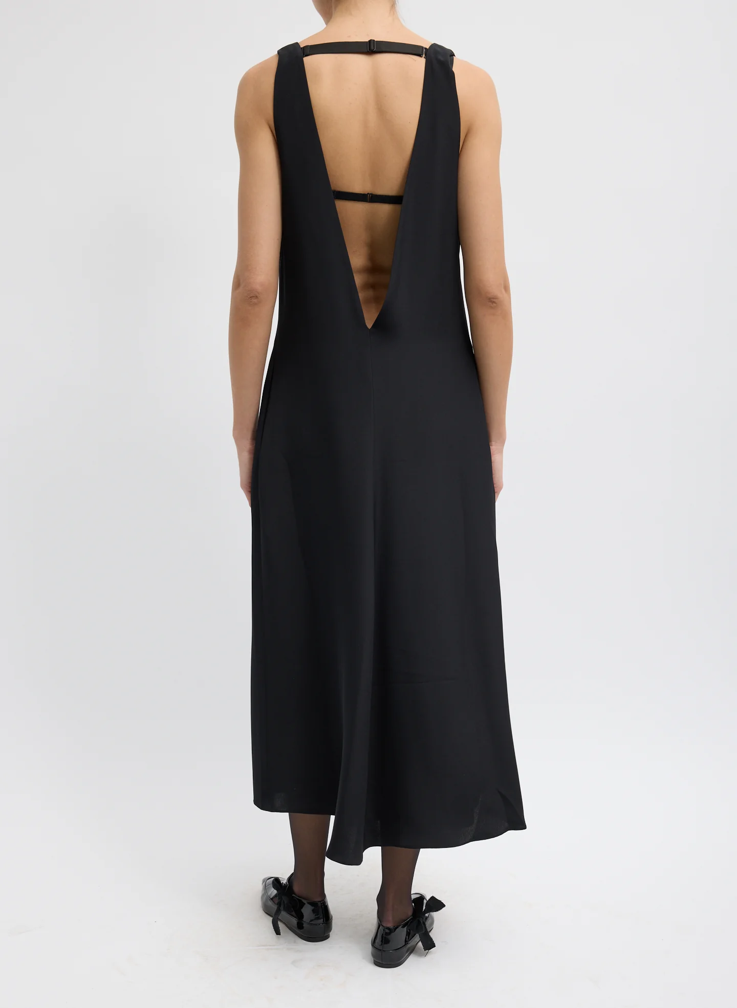 4 Ply Silk V-Neck Dress with Bra - Image 4