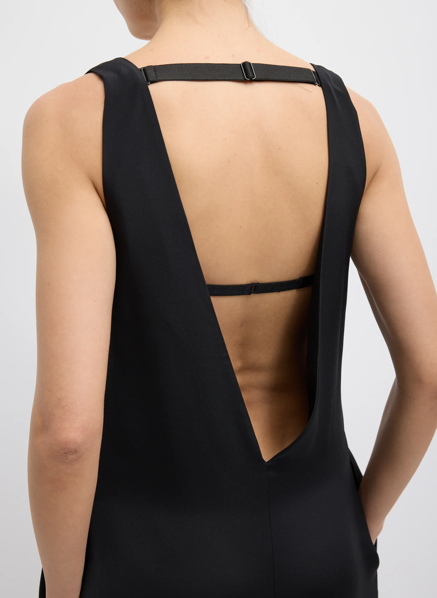 4 Ply Silk V-Neck Dress with Bra - Image 6