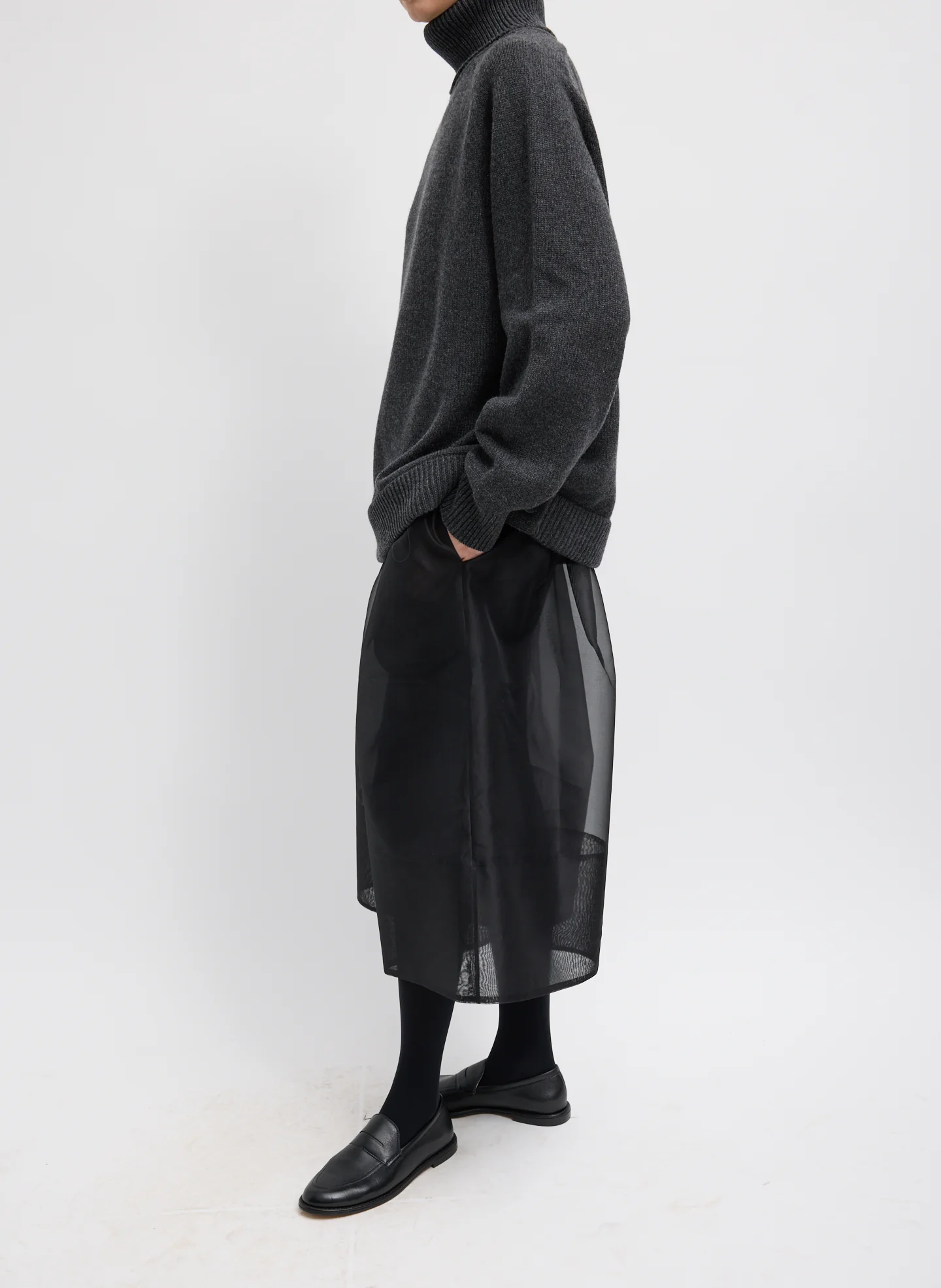 Cashmere Sweater T-Neck Oversized Pullover - Image 4