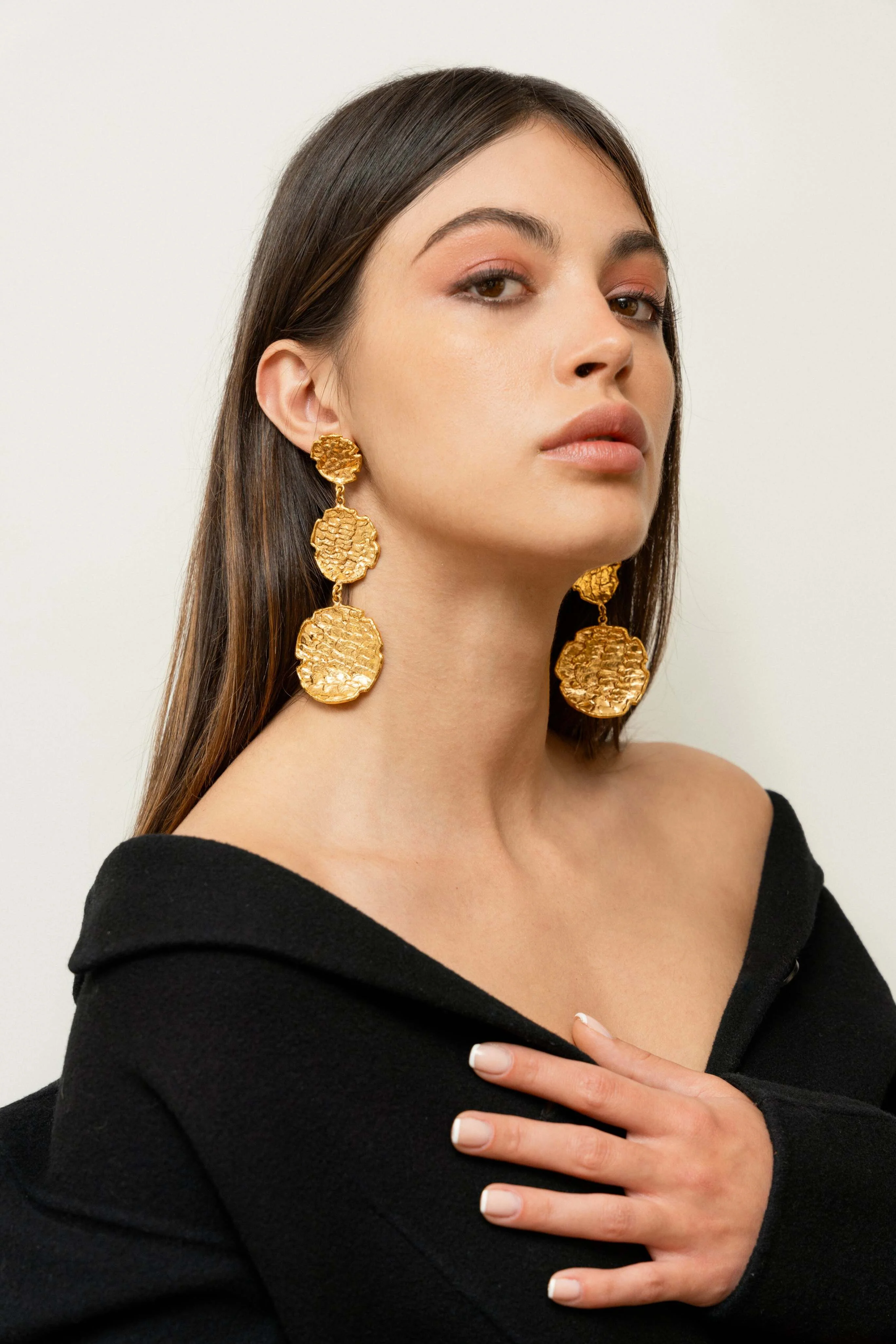 3-Tier Swan Earrings - Image 3